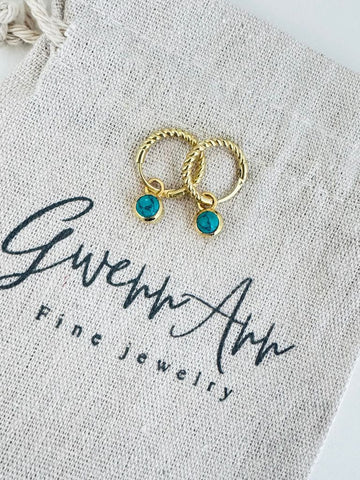 Aankh Turquoise Oorbellen - 14K Goldplated