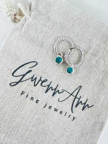 Aankh Turquoise Zilveren Oorbellen