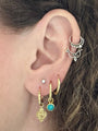Aankh Turquoise Oorbellen - 14K Goldplated