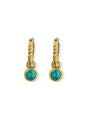 Aankh Turquoise Oorbellen - 14K Goldplated