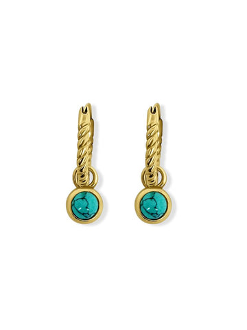 Aankh Turquoise Oorbellen - 14K Goldplated