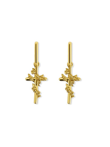 Dusasee Kruis Oorbellen - 14K Goldplated