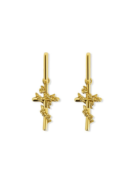 Dusasee Kruis Oorbellen - 14K Goldplated