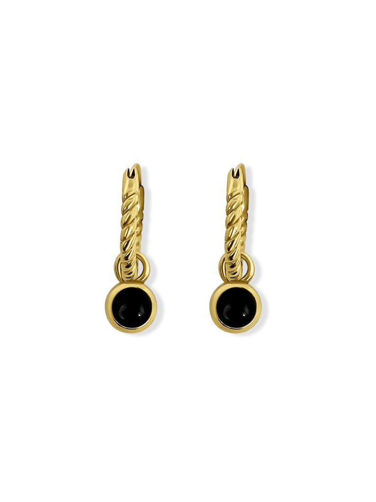 Aankh Onyx Oorbellen - 14K Goldplated