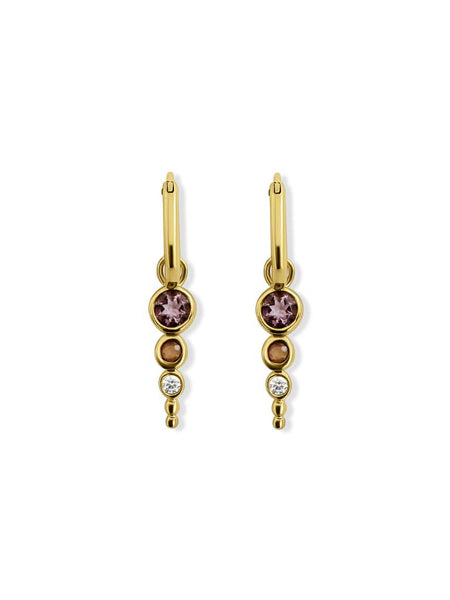 Trayee Multistone Oorbellen - 14K Goldplated