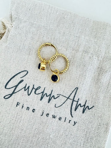 Aankh Onyx Oorbellen - 14K Goldplated