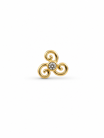 Nami Lab Diamond Flatback Piercing 14K Goldplated-1 ST.