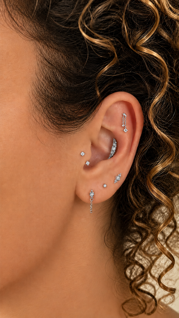 Luna Labradoriet Flatback Piercing-1 ST.