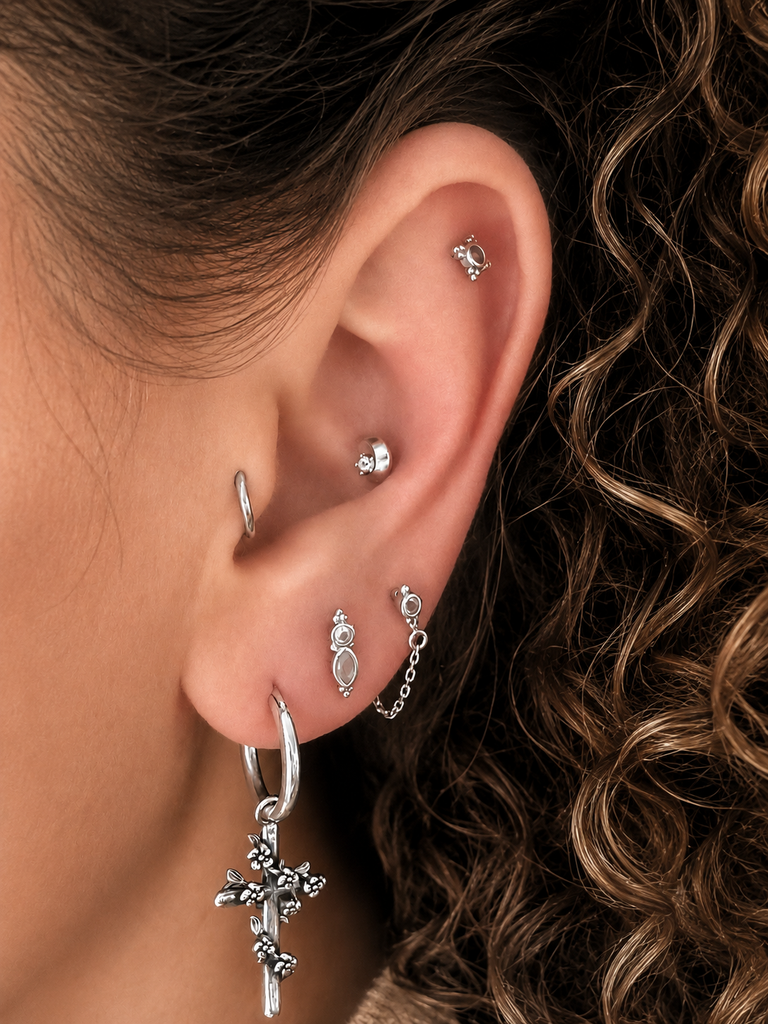 Daun Opaal Flatback Piercing-1 ST.