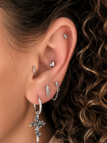Daun Opaal Flatback Piercing-1 ST.