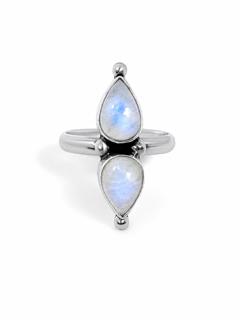Dua Maansteen Ring