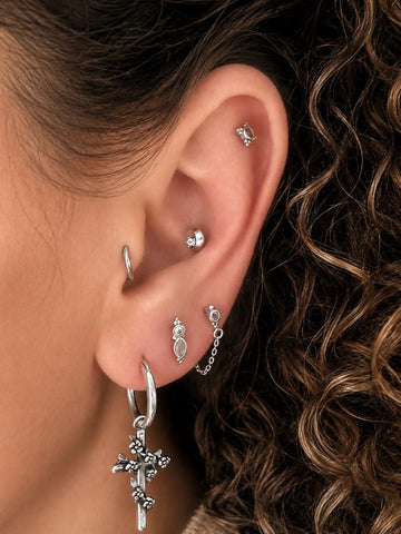 Daun Opaal Flatback Piercing-1 ST.