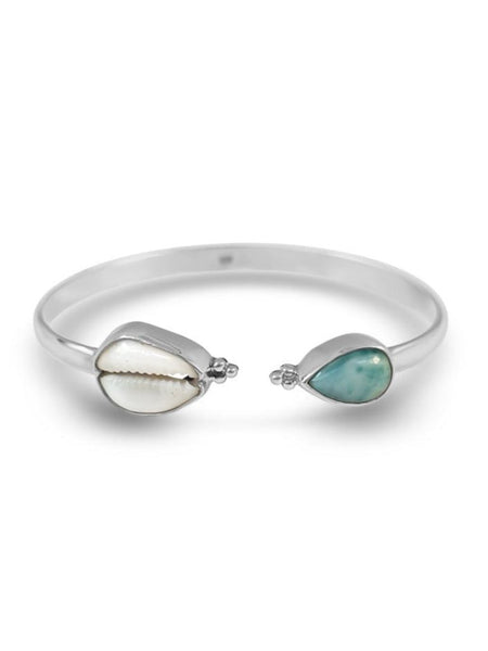 Dohara Cowrie Larimar Bangle