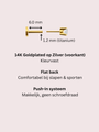 Teratai Rode Granaat Piercing 14K Goldplated-1 ST.