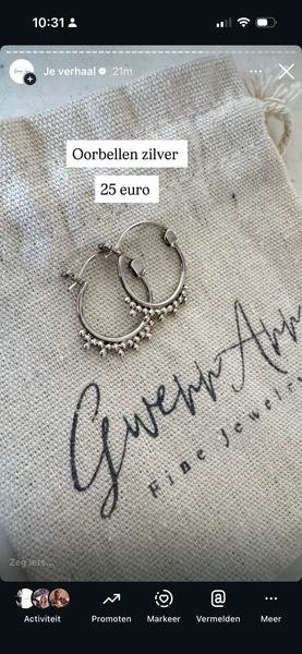 Oorbellen zilver bewerkt