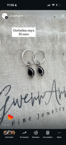 Oorbellen onyx