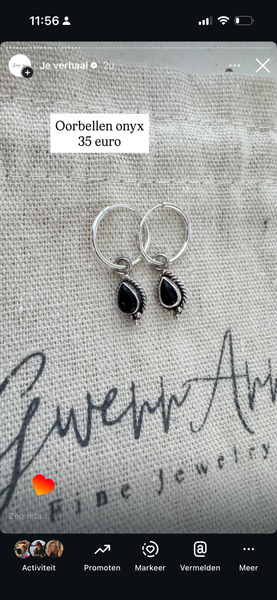 Oorbellen onyx
