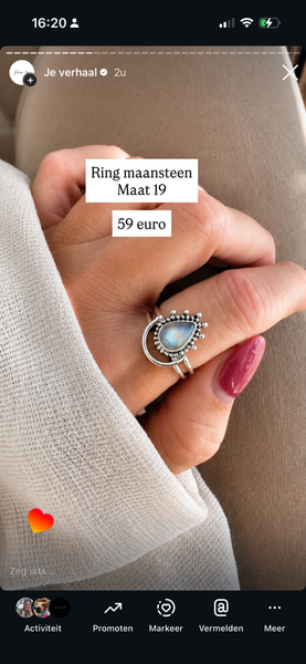 Maansteen ring en chalcodone ring