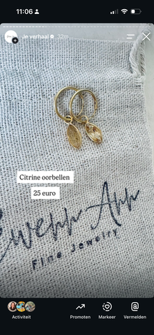 Oorbellen citrine