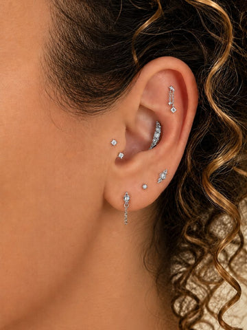 Luna Labradoriet Flatback Piercing-1 ST.