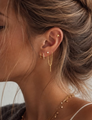Elara Witte Topaas Flatback Piercing 14K Goldplated-1 ST.