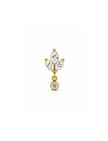 Lola Titanium Flatback Piercing Goud -1 ST.