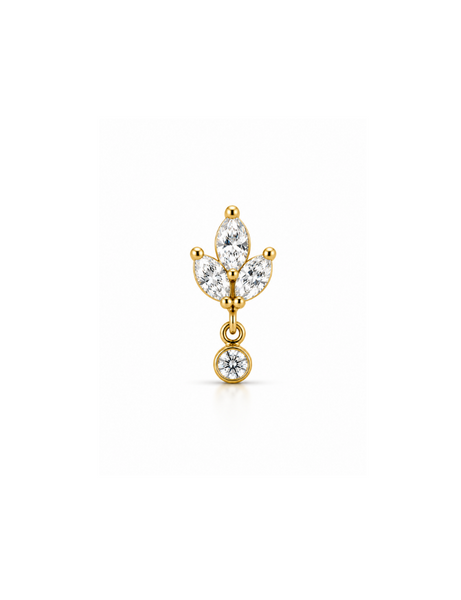 Lola Titanium Flatback Piercing Goud -1 ST.