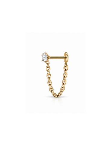 Jade Titanium Flatback Piercing Goud -1 ST.