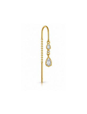Kiki Zilveren Zirkonia Oorbel 14K Goldplated - 1 ST.