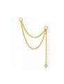 Sora Zilveren Chain Zirkonia Connector 14K Goldplated - 1 ST.