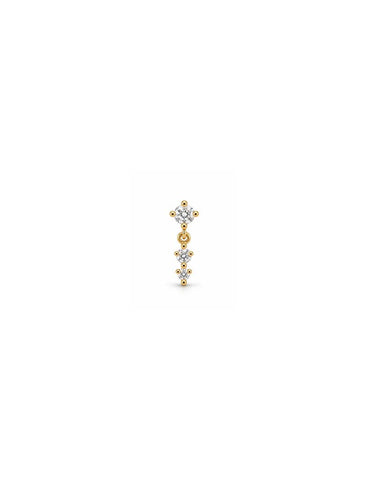 Nina Zirkonia Flatback Piercing 14K Goldplated-1 ST.
