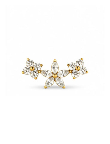 Feline Titanium Zirkonia Flatback Piercing Goud -1 ST.