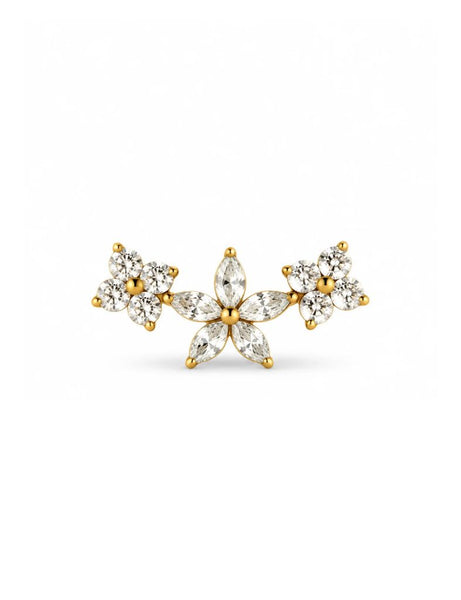 Feline Titanium Zirkonia Flatback Piercing Goud -1 ST.