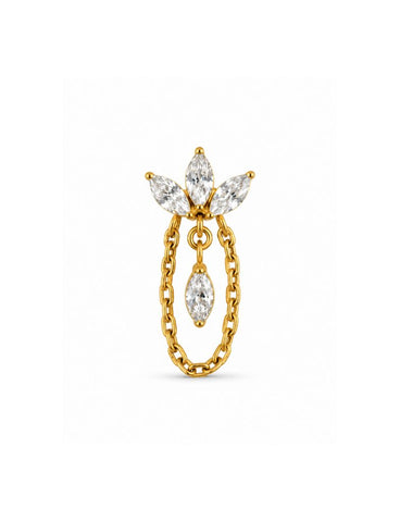Lotus Titanium Zirkonia Flatback Piercing Goud -1 ST.