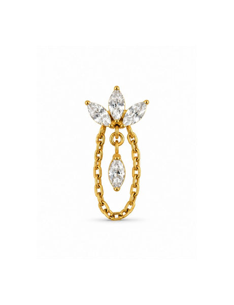 Lotus Titanium Zirkonia Flatback Piercing Goud -1 ST.
