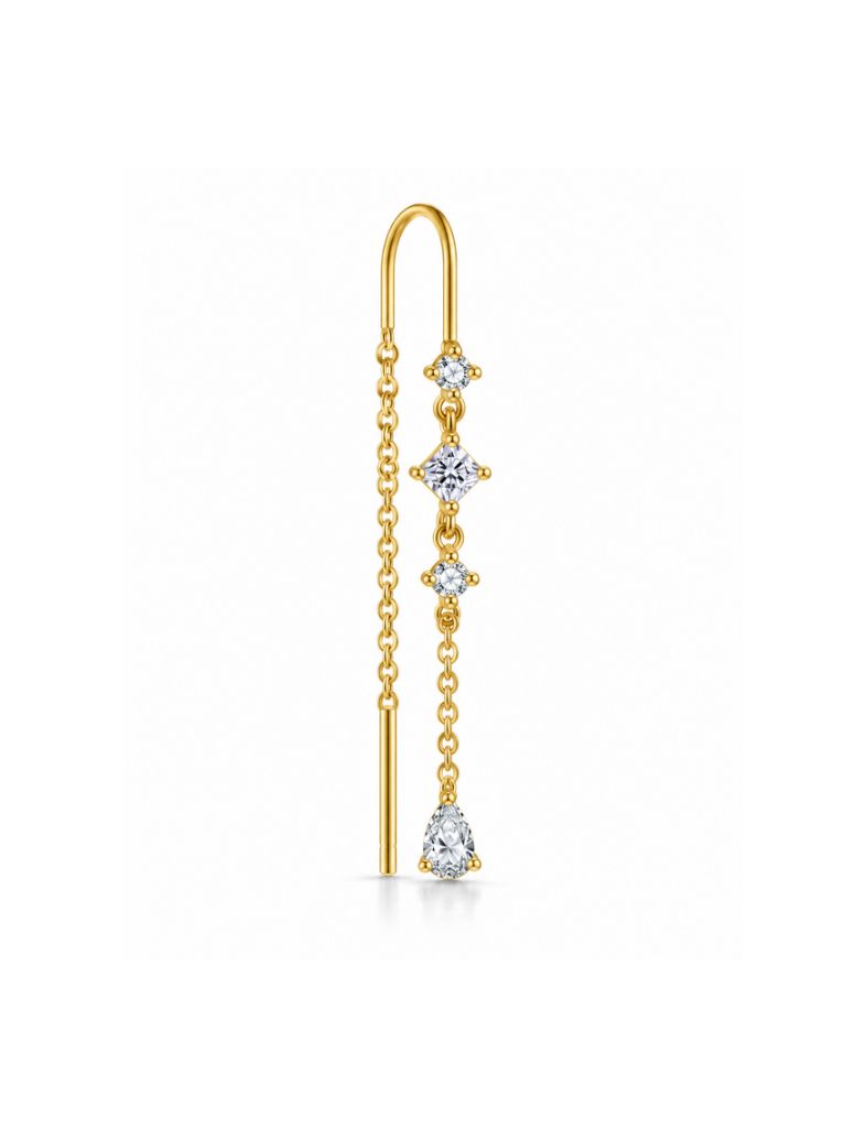 Vieve Zilveren Oorbel 14K Goldplated - 1 ST.