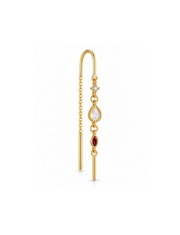 Yuki Pink Zilveren Oorbel 14K Goldplated - 1 ST.