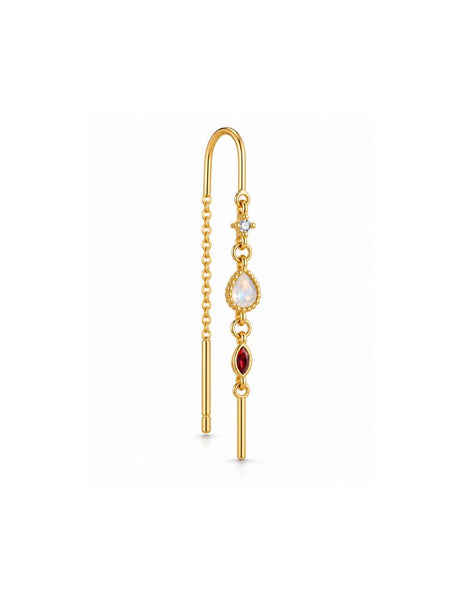 Yuki Pink Zilveren Oorbel 14K Goldplated - 1 ST.