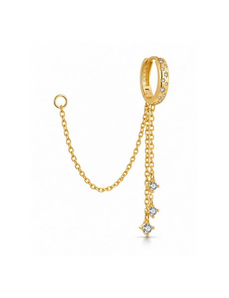 Nori Zilveren Oorbel 14K Goldplated - 1 ST.