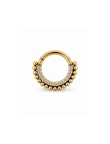 Aurelle Titanium Zirkonia Clicker Goud 8.0 mm