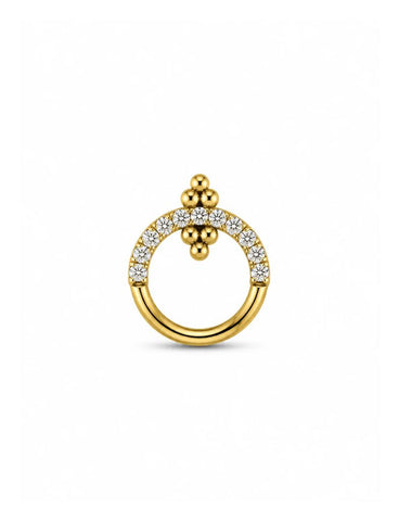 Olivia Titanium Zirkonia Clicker Goud 8.0 mm