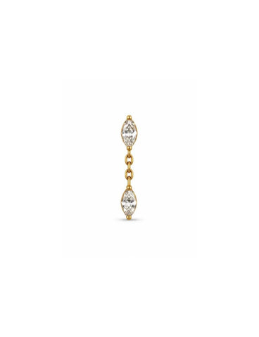Eline Titanium Zirkonia Flatback Piercing Goud -1 ST.