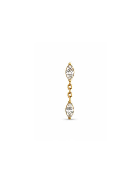 Eline Titanium Zirkonia Flatback Piercing Goud -1 ST.