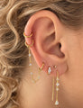 Ravi Zilveren Chain Zirkonia Connector 14K Goldplated - 1 ST.