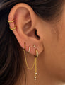Nori Zilveren Zirkonia Oorbel 14K Goldplated - 1 ST.