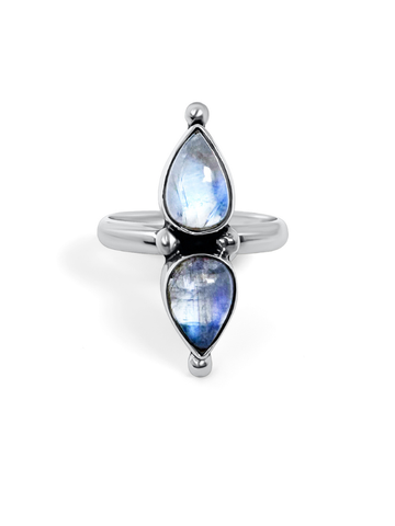 Dua Maansteen Ring
