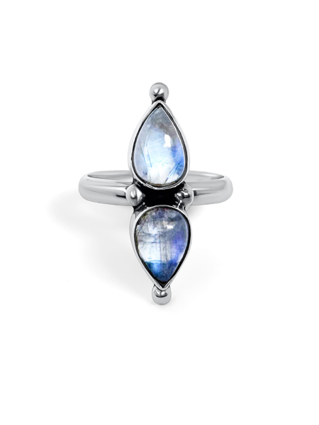 Dua Maansteen Ring