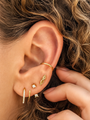 Daun Opaal Flatback Piercing 14K Goldplated-1 ST.