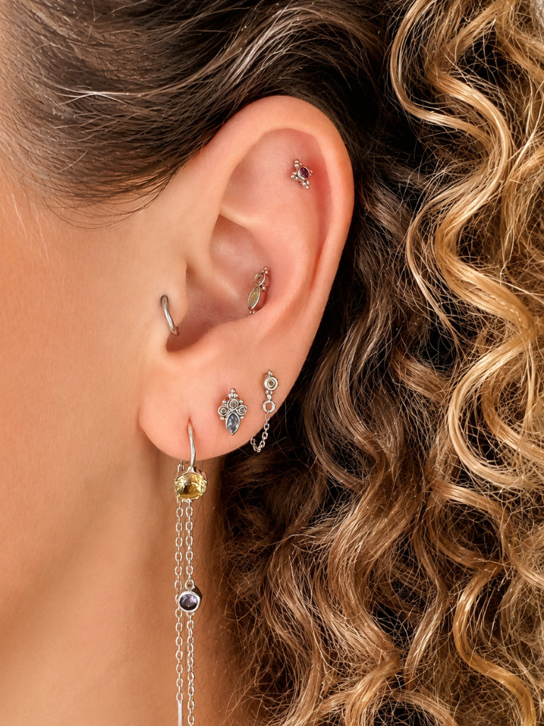 Benang Topaas Flatback Piercing-1 ST.