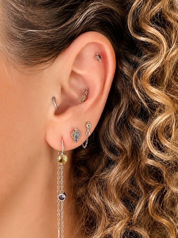 Benang Topaas Flatback Piercing-1 ST.